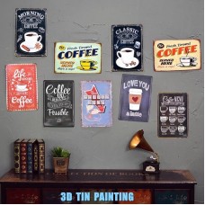 3D Coffee Menu Style Art Vintage Tin Sign Bar Cafe Home Wall Decor Metal Poster    253791617668